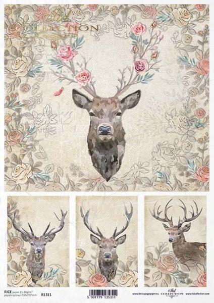 ITD Collection A4 Rice Paper Deer Antlers R1311