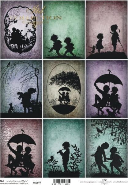 ITD Collection A4 Scrapbooking Paper Silhouettes TAG052