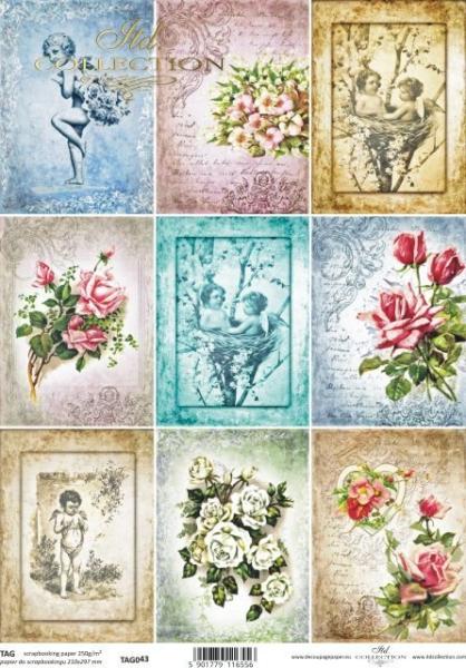 ITD Collection A4 Scrapbooking Paper Retro #0043