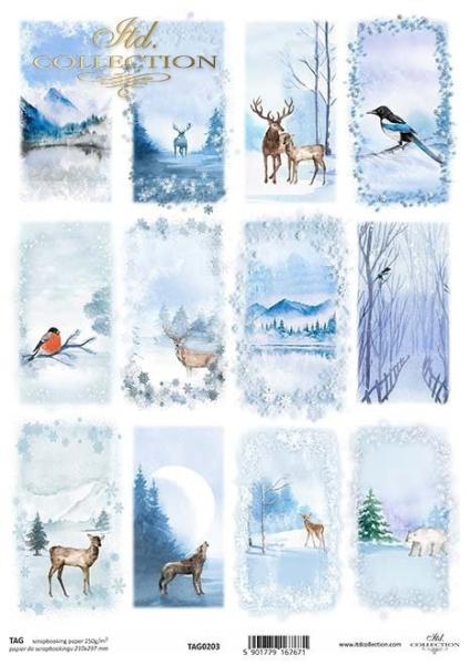 ITD Collection A4 Scrapbooking Paper Winter #0203