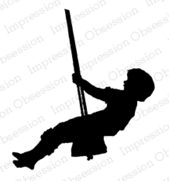 Impression Obsession Cling Stamp Boy Swing