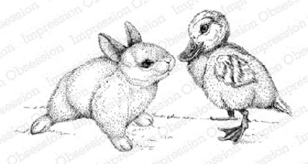 Impression Obsession Cling Stamp Duck & Bunny #2