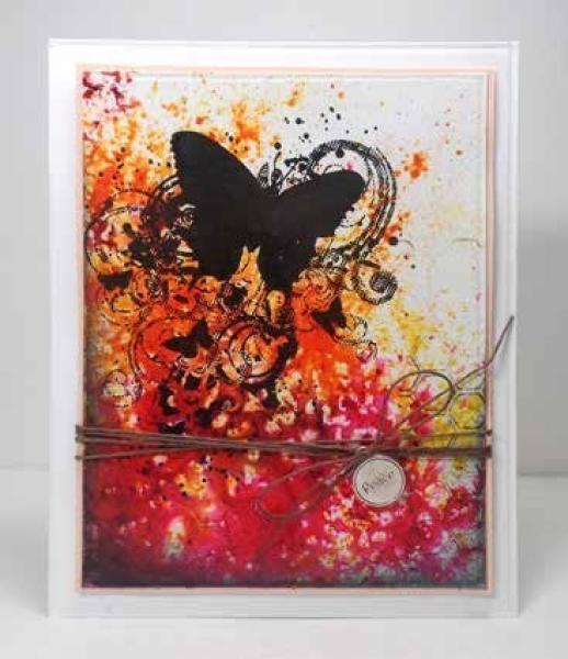 Impression Obsession Cling Stamp Grunge Butterfly