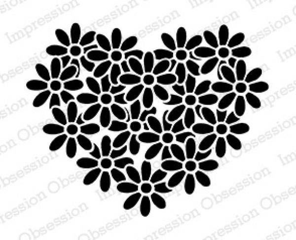 Impression Obsession Stamp Daisy Heart Reverse