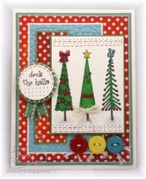 Impression Obsession Stamp Tall Trees