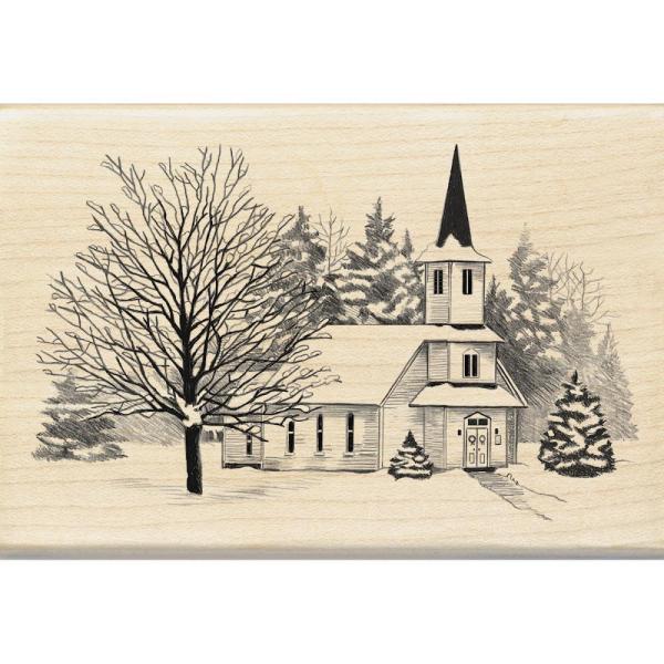 Inkadinkado Holzstempel Church In Snow