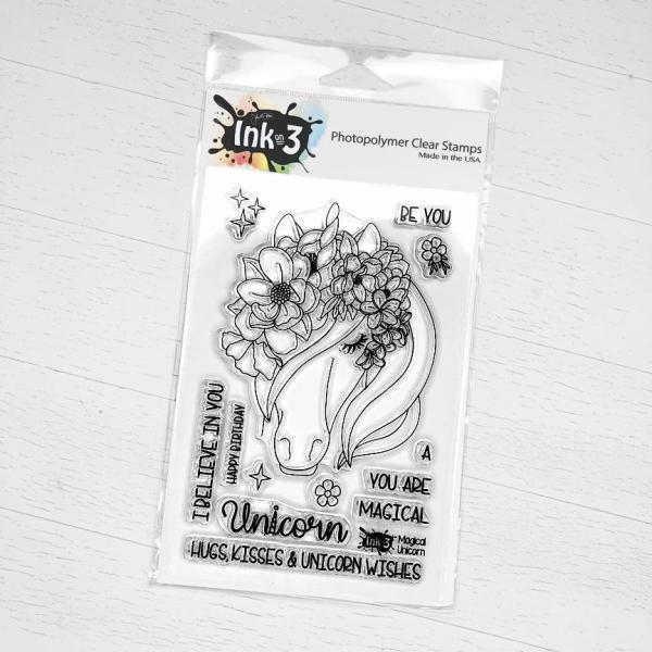 SALE Inkon3 Clear Stamp Set Magical Unicorn