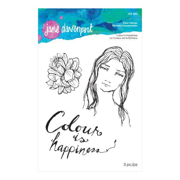 SALE Jane Davenport Clear Stamps Color Is Happiness  #036