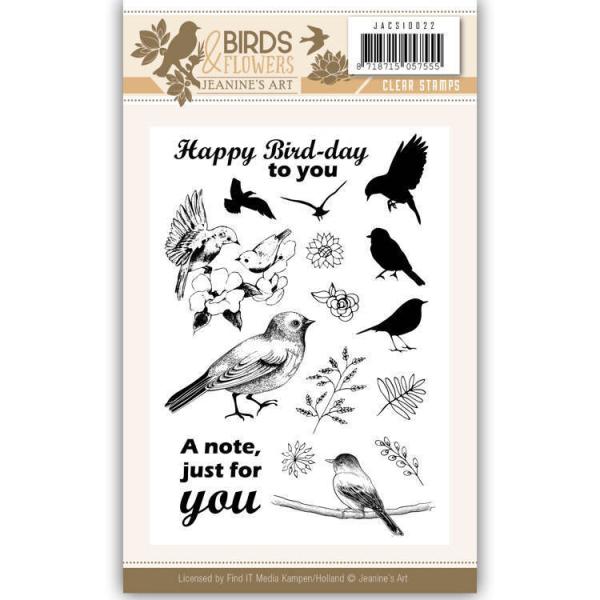 Jeanines Art Clear Stamps Birds and Flowers #JACS10022