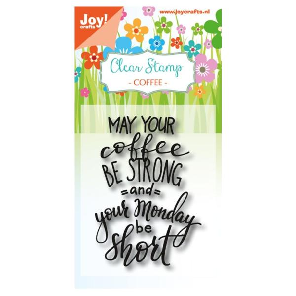 JoyCrafts Clear Stamp Coffee Text Monday #6410/0469