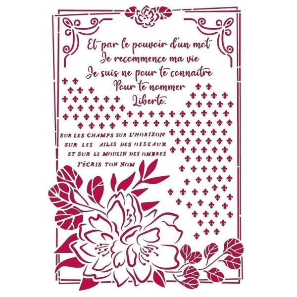 Stamperia Stencil G Romantic Journal Flower with Frame #KSG457