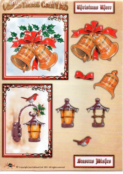 La Pashe 3D Card Set Christmas Canvas Bells