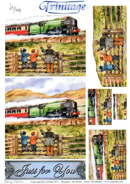 La Pashe Trinitage Card 3D Sheet Railways Children
