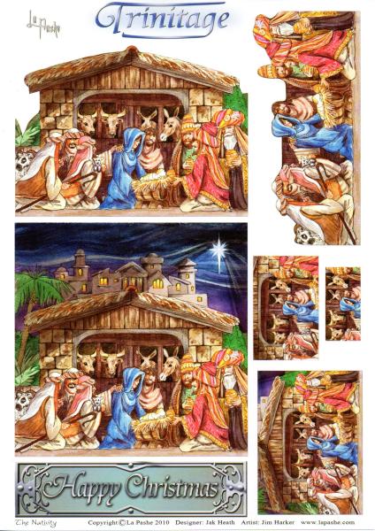 La Pashe Trinitage Card 3D Sheet The Nativity