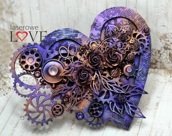 Laserowe Love HDF Heart with Cogs