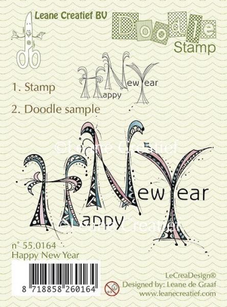 Leane Creatief Doodle Stamp Happy New Year 55.0164