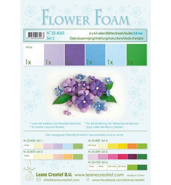 Leane Creatief Flower Foam Blue Violet Set 02