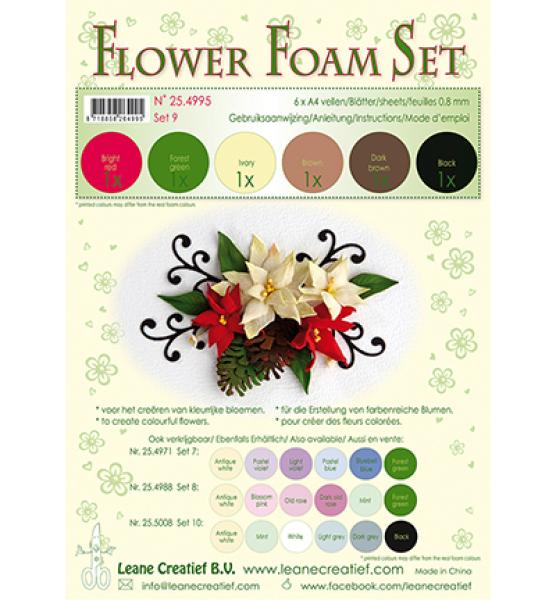 Leane Creatief Flower Foam Brown Red Green Set 09