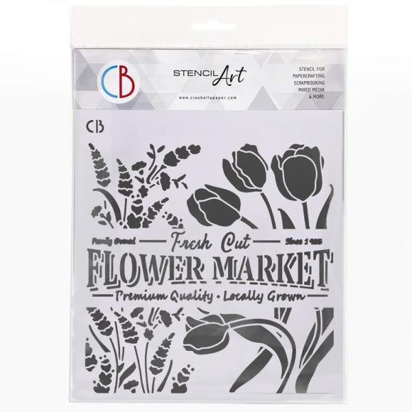 Ciao Bella 8x8 Stencil Flower Market MS8-007