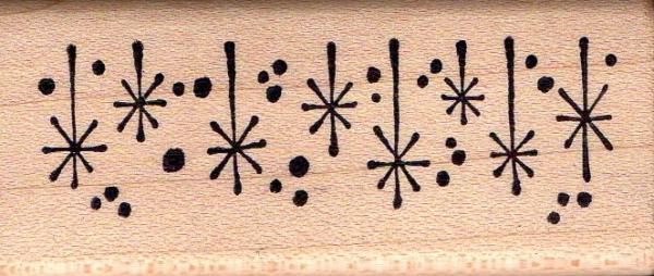 Magenta Wood Stamp Snowflake Border
