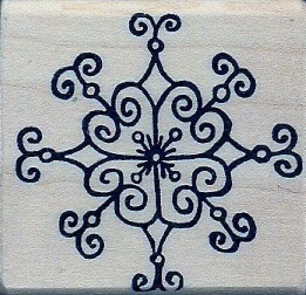 Magenta Wood Stamp Snowflake