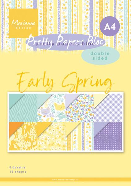 Marianne Design A4 Pretty Papers Bloc Early Spring PK9186