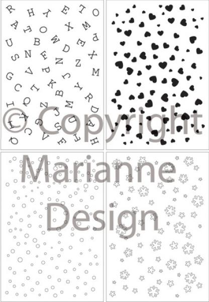 Marianne Design Clear Stamp 4er Set Hintergrundstempel #CS0846