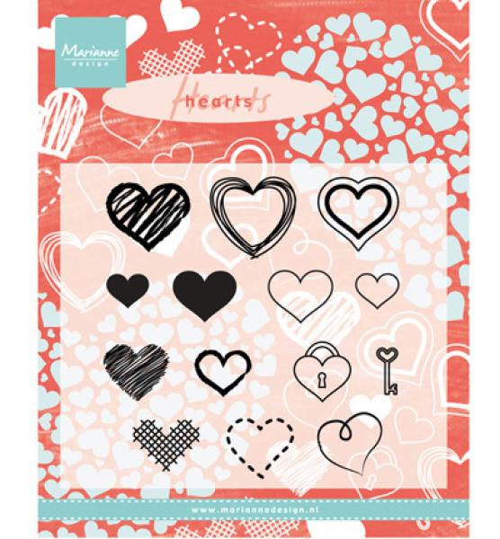 Marianne Design Clear Stamp Hearts Set