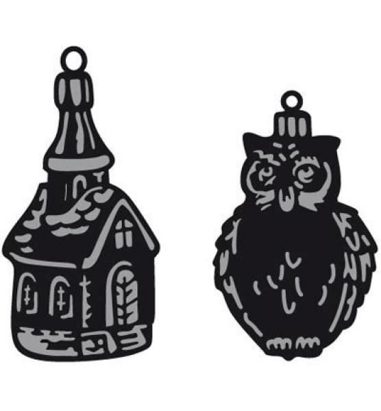 Marianne Design Craftables Tiny's Ornaments Church & Owl