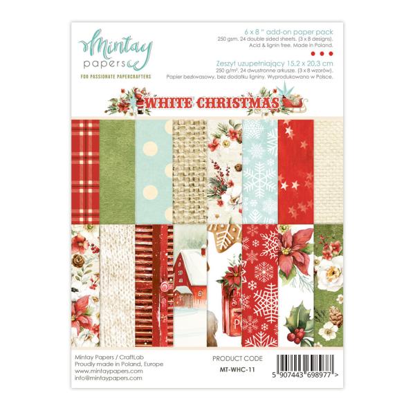 Mintay Papers 6x8 Add-on Paper Pad White Christmas
