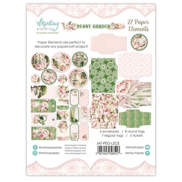 Mintay Papers Paper Elements Peony Garden 27 pcs