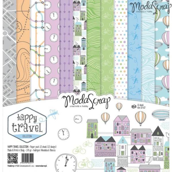ModaScrap 12x12 Paper Pack Happy Travel