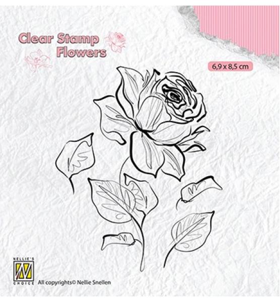 Nellie´s Choice Clear Stamp Flowers Rose #FLO017