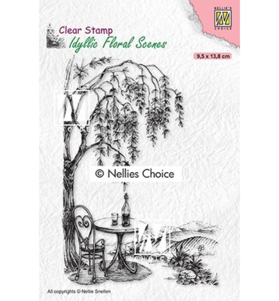 Nellie Snellen Clear Stamp Outside Seating with Tree #IFS031