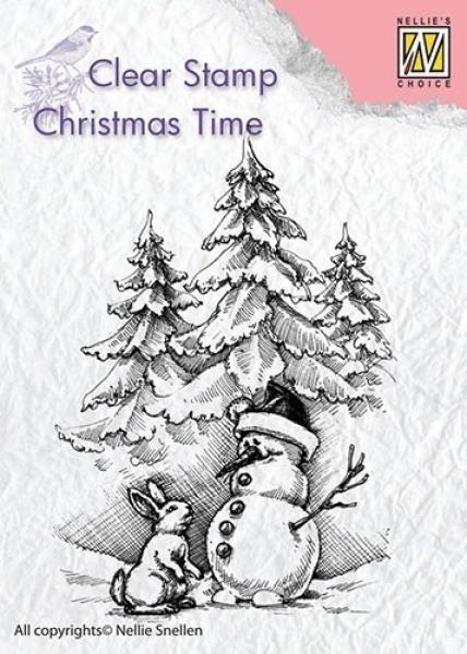 Nellie Snellen Clear Stamp Snowman and Rabbit #CT026