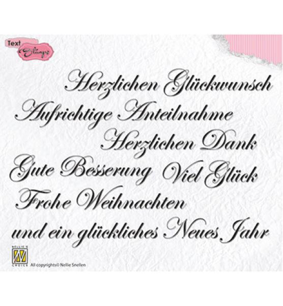 Nellie Snellen Clear Stamps German Sentiments #CSFT004