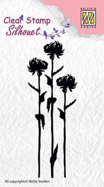 Nellie Snellen Silhouette Clear Stamp Flower #7