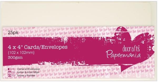 Papermania  4"x 4" Minicards & Envelopes Creme #151604