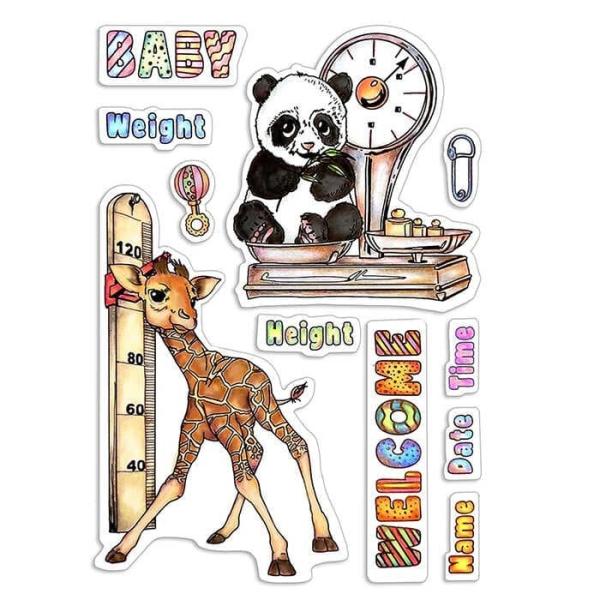 Ciao Bella Clear Stamps Baby Height & Weight #43