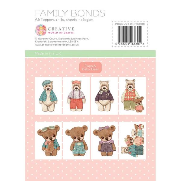 The Paper Tree A6 Toppers Papa & Baby Bear #1188