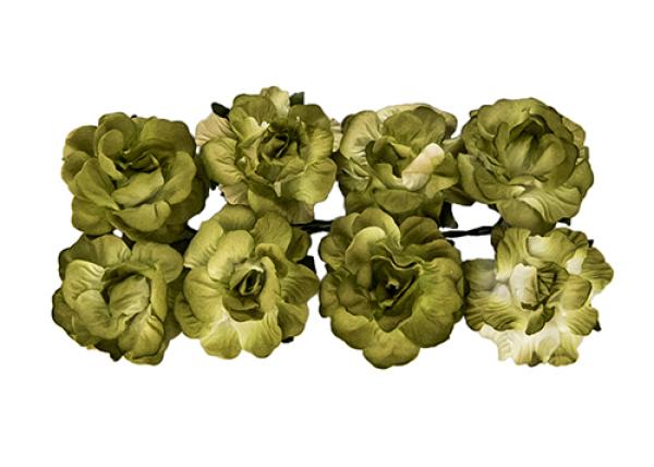 Paper Flowers Curly Rose Green
