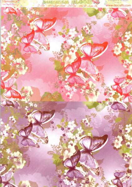 Papermania A4 Sheet Laser Board Summer Bloom Butterflies