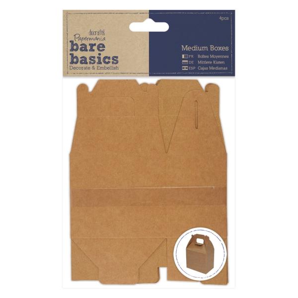 Papermania Bare Basics Medium  Boxes (4pcs) #174022