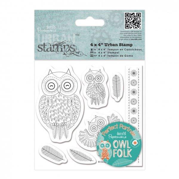 Papermania Square Urban Stamp Owl Folk #907227