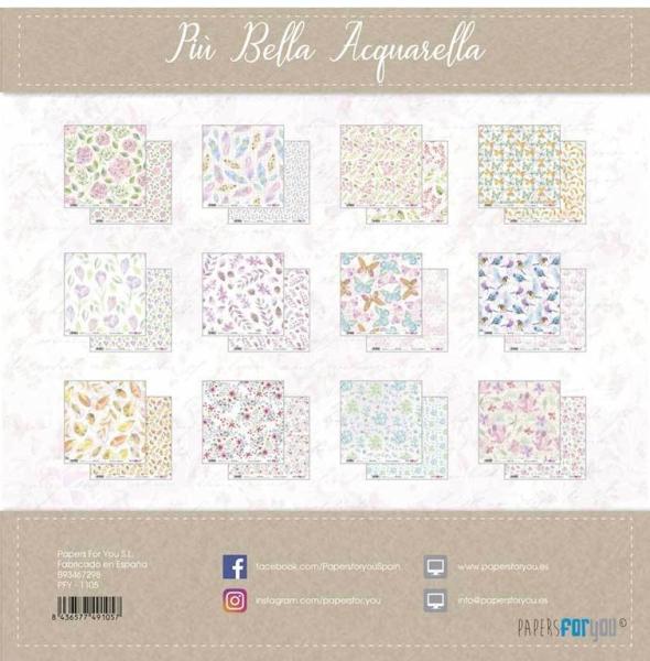 Papers For You 12x12 Paper Pad Piu Bella Aquarella #1105