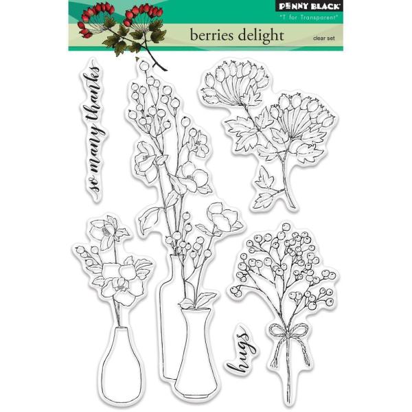 Penny Black Clear Set Stamp Berries Delight #30449