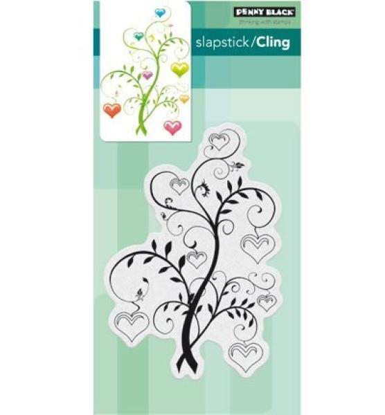 Penny Black Cling Stamp Blooming Hearts #40-504