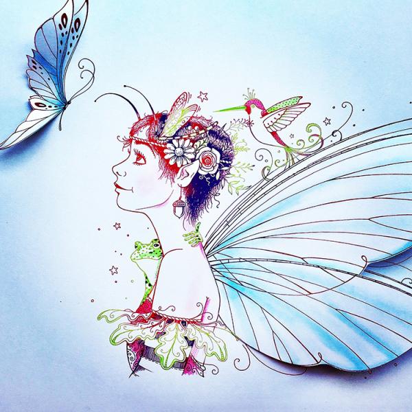 Pink Ink Designs Clear Stamp Set Acorn Fairy #010