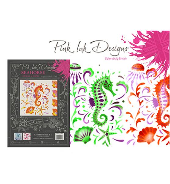 Pink Ink Designs Stencil Seahorse #001