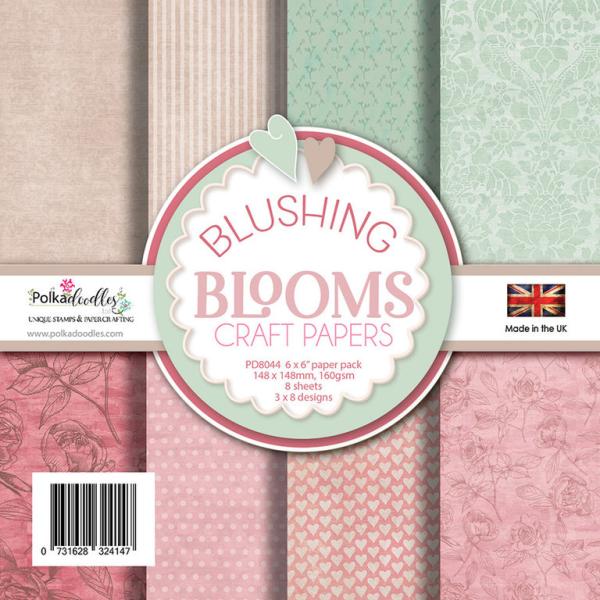 Polkadoodles 6x6 Paper Pack Blushing Blooms #8044